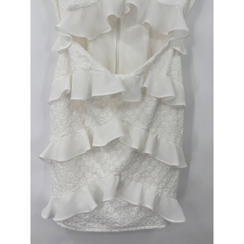 Lovers and Friends Mini Dress Womens XS White Eyelet Ruffle Cutout Revolve - Picture 12 of 13